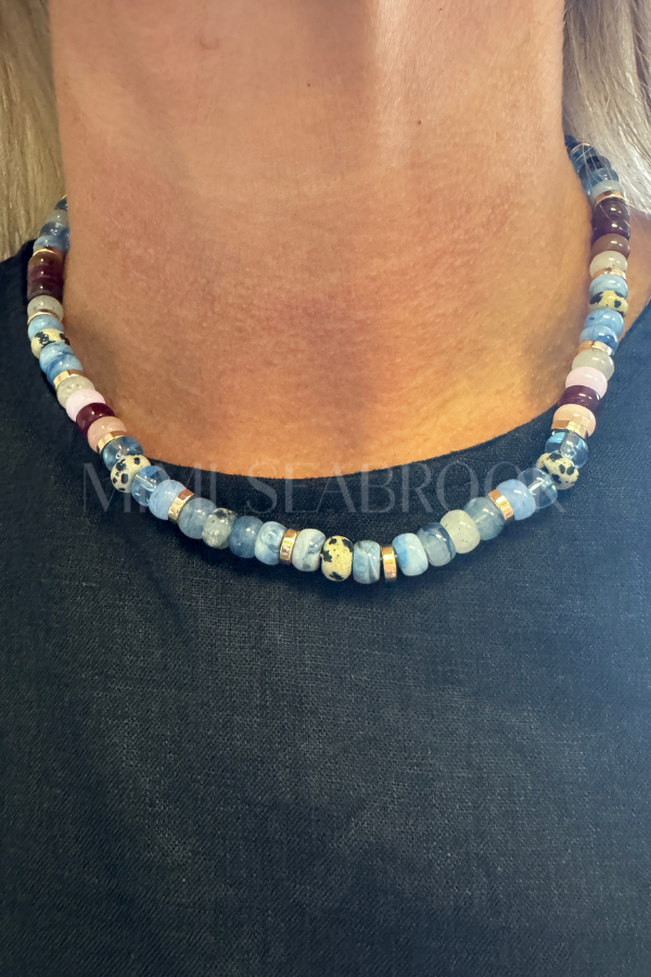 Coastal necklace, blue