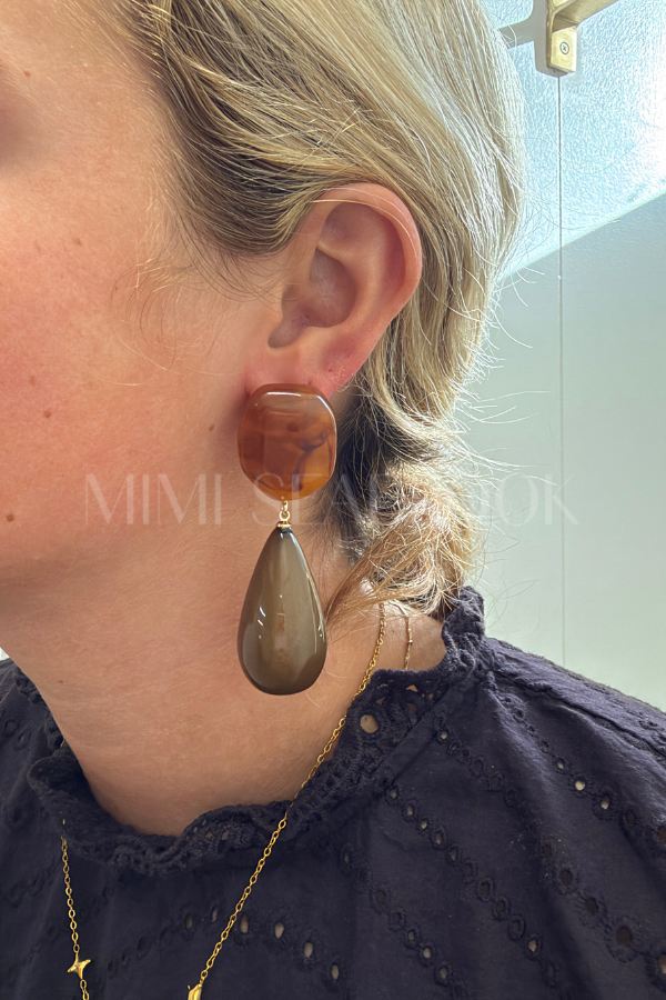Colette earrings, olive