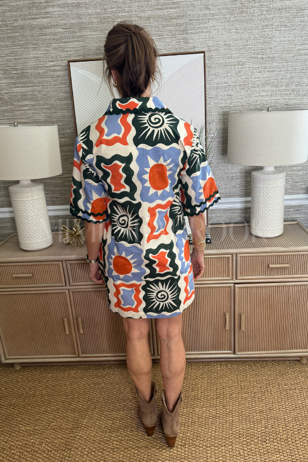 Collared Shirt Dress, Helios Blue by Oliphant