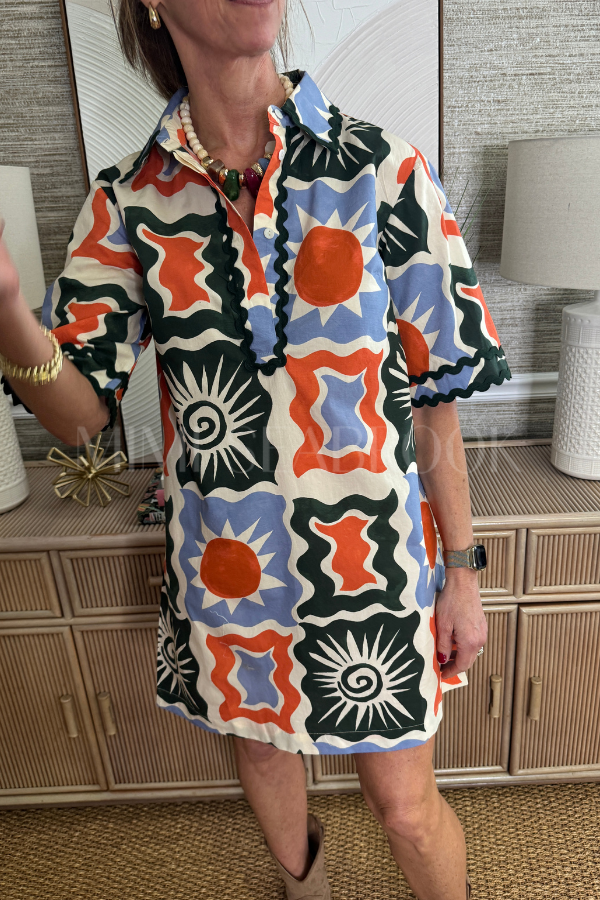 Collared Shirt Dress, Helios Blue by Oliphant