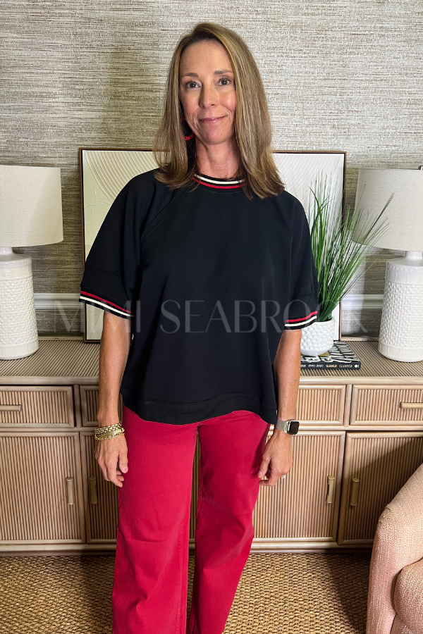 Collins top, black
