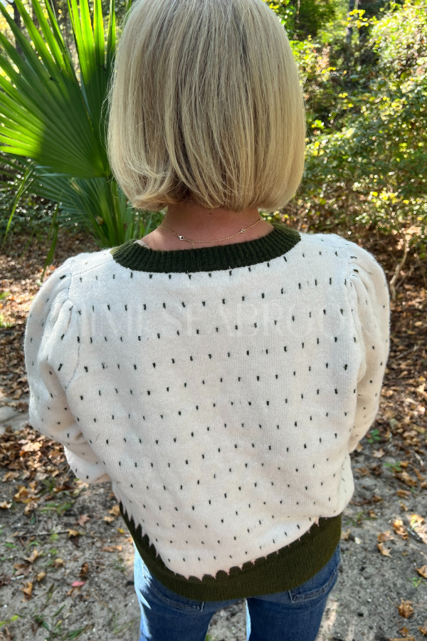 Cornell sweater, ivory green