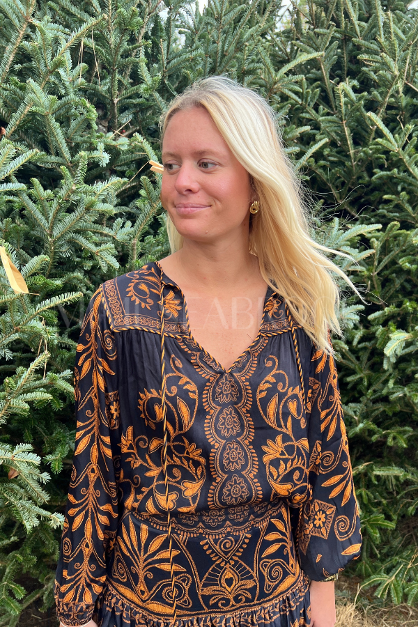 Cornely Ainika Black Blouse by Farm Rio – Mimi Seabrook Cornely Ainika Black Blouse by Farm Rio – Mimi Seabrook