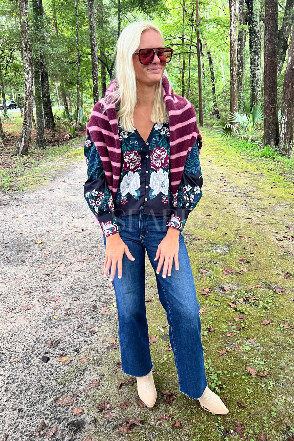 Cosima Top, Juliet Ebony Print by Cleobella