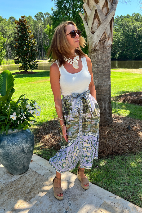 Countryside Landscape Midi Skirt by Farm Rio
