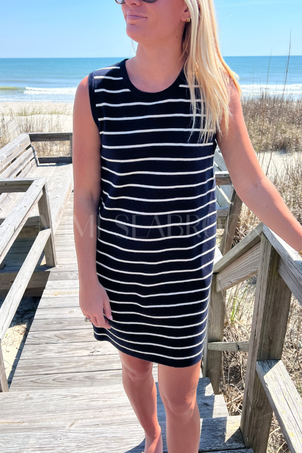 Crafton dress, navy/cream