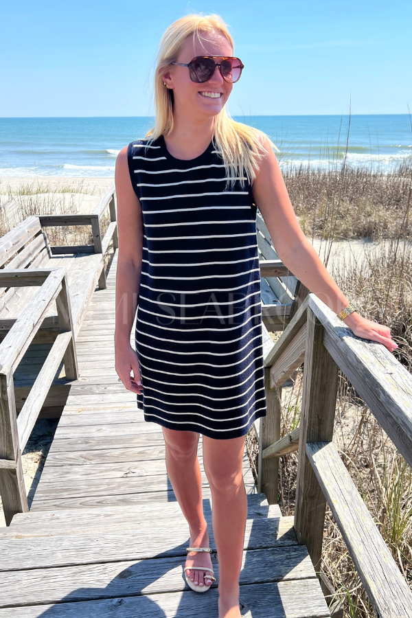 Crafton dress, navy/cream L