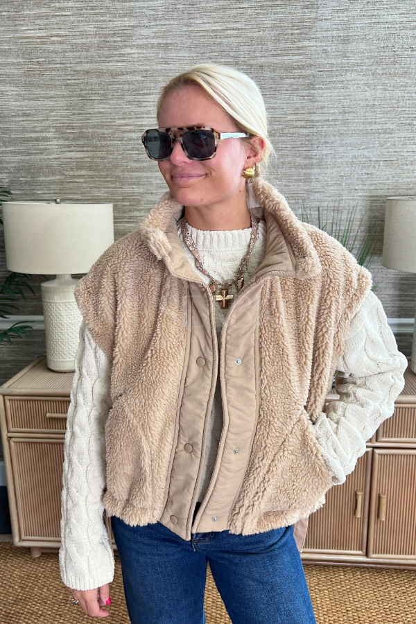 Crenshaw vest jacket, beige