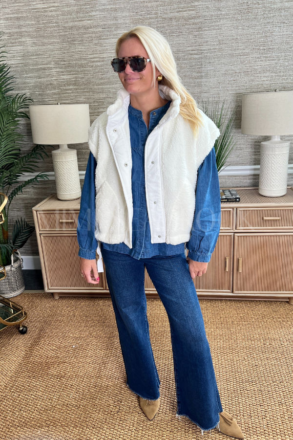 Crenshaw vest jacket, white