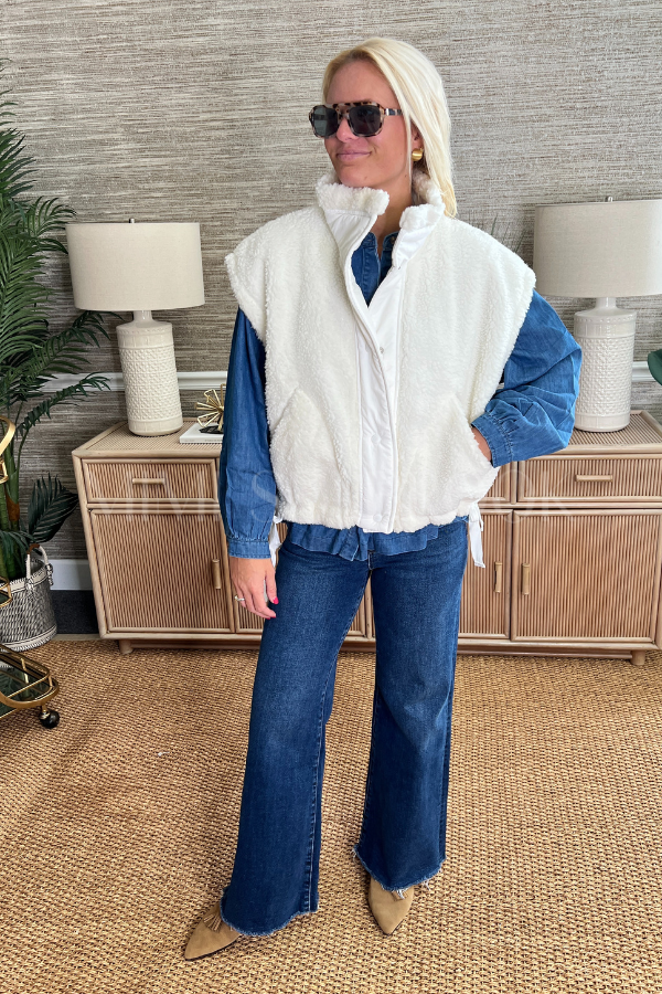 Crenshaw vest jacket, white