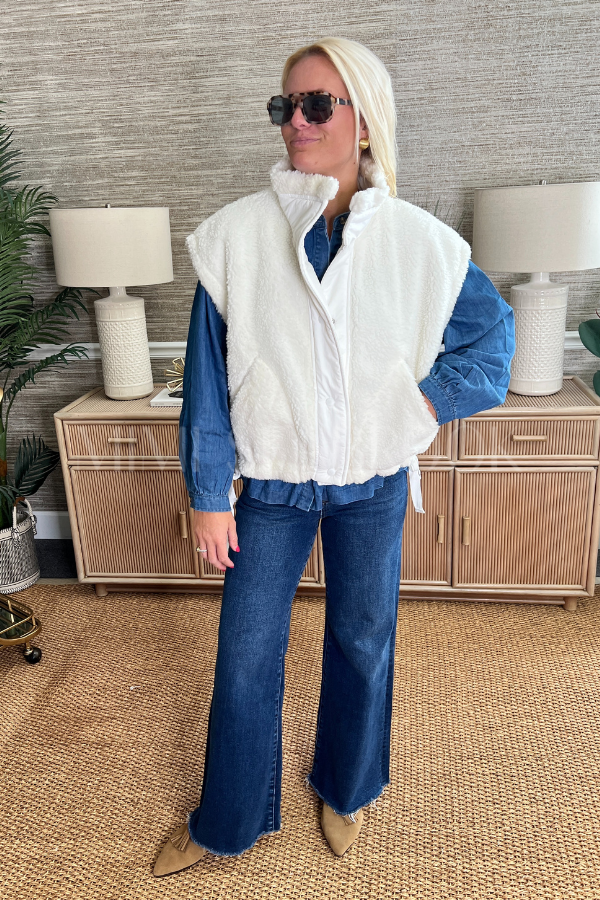 Crenshaw vest jacket, white