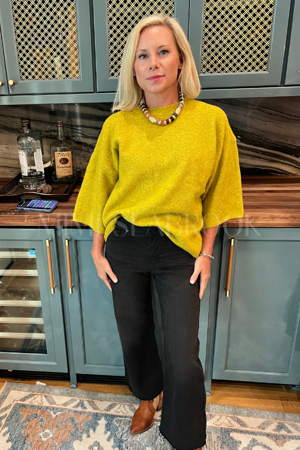 Cresswell sweater top, chatreuse