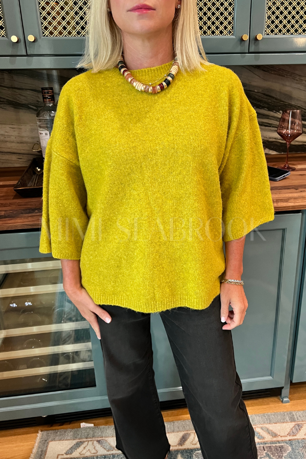 Cresswell sweater top, chatreuse