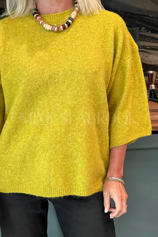 Cresswell sweater top, chatreuse