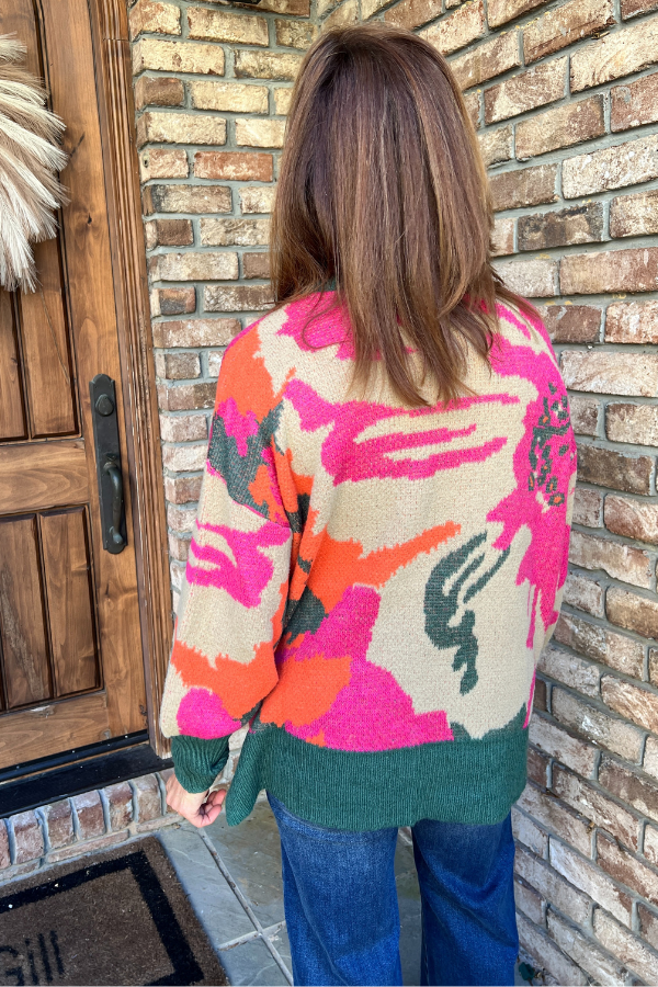 Cromartie sweater, hunter green multi