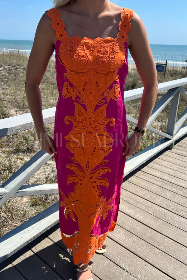 Cutwork Sleeveless Midi Dress by Farm Rio