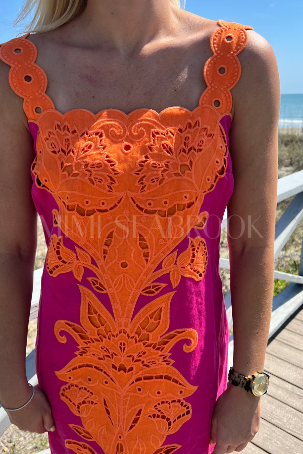 Cutwork Sleeveless Midi Dress by Farm Rio