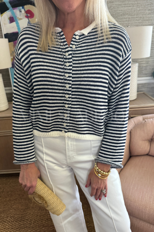 Cyrus sweater, navy/white