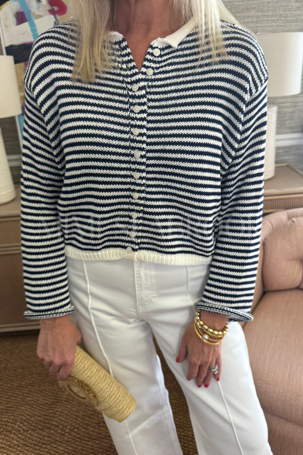 Cyrus sweater, navy/white