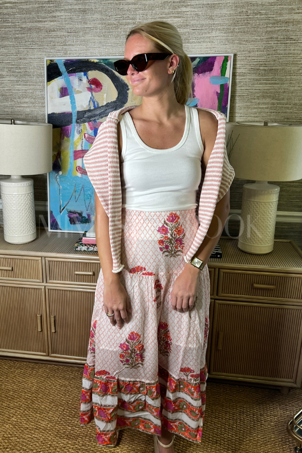 Cyrus sweater, rose/white