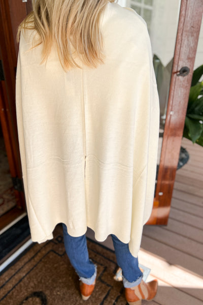 Settlers Poncho  4-way wrap poncho and scarf, cream
