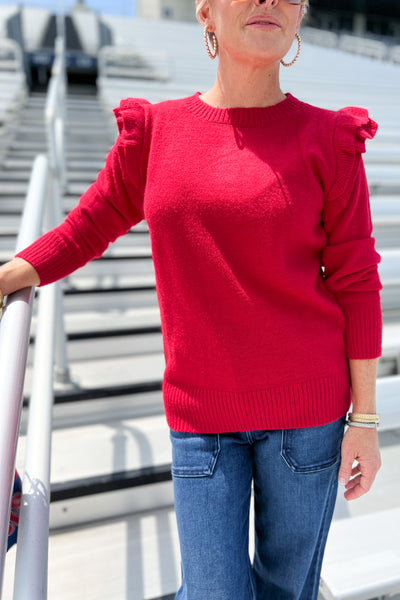Tara sweater, tomato red