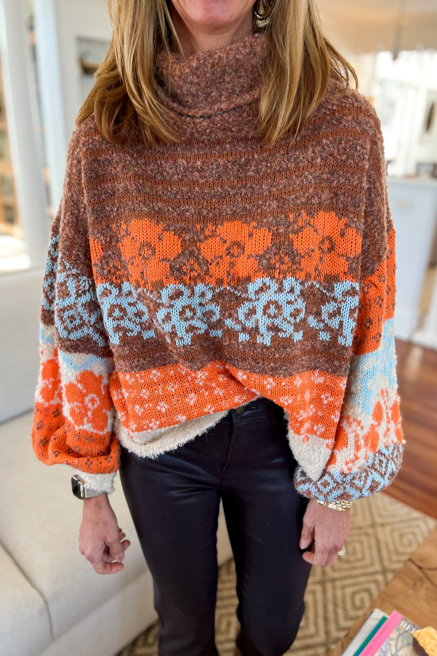 Kaylee sweater, orange multi