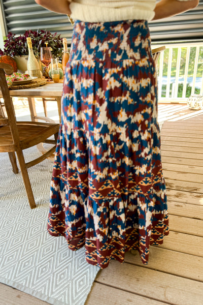 Seaside skirt, tribal print