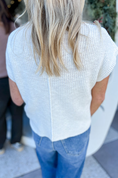 Aster sweater top, off white