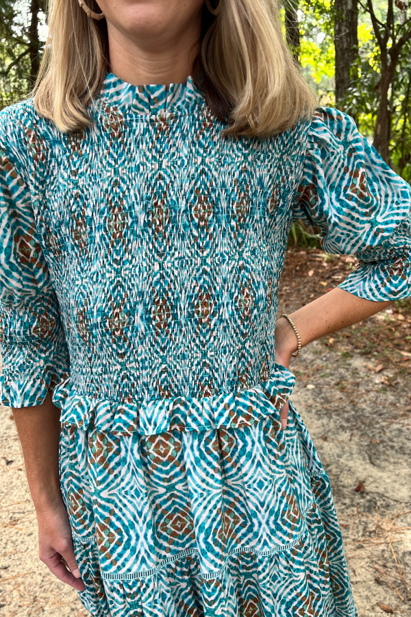 Dakota Dress, Geo Blues