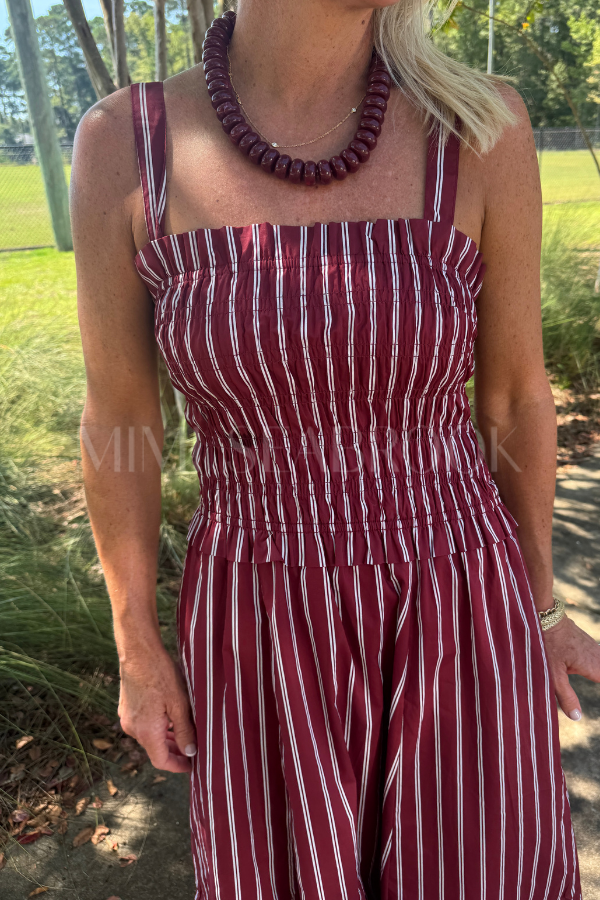 Darthey dress, crimson/white