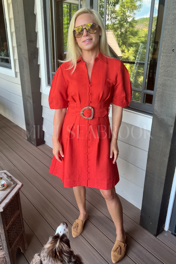 Delroy dress, amber