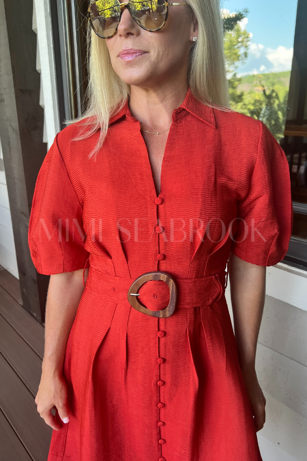 Delroy dress, amber