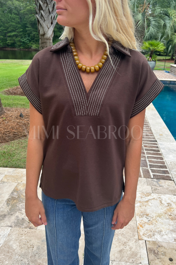 Downing top, brown