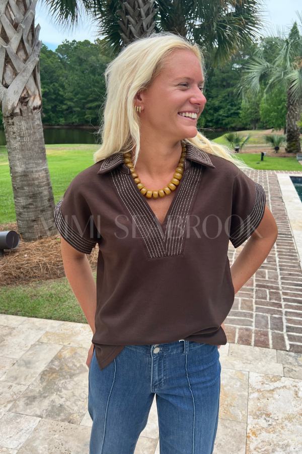 Downing top, brown
