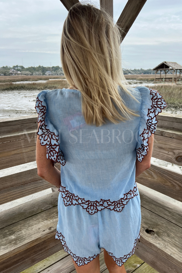 Dutton top, light blue