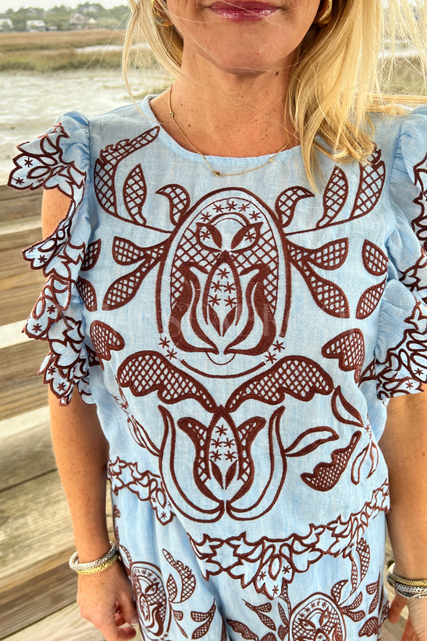 Dutton top, light blue