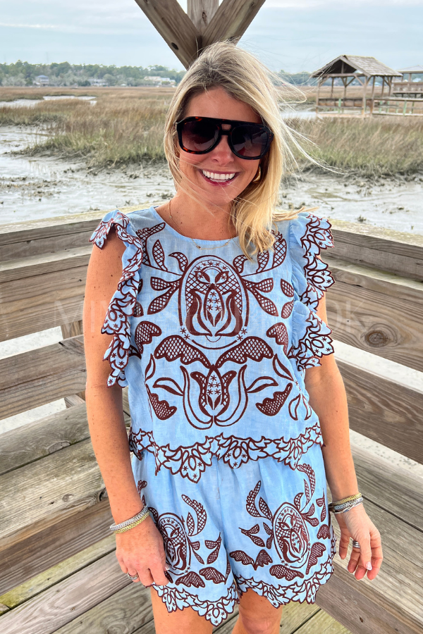 Dutton top, light blue