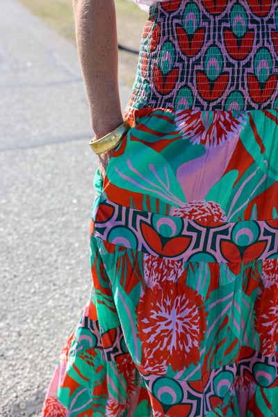 Seaside Skirt by King + Pitt, Flower Burst print