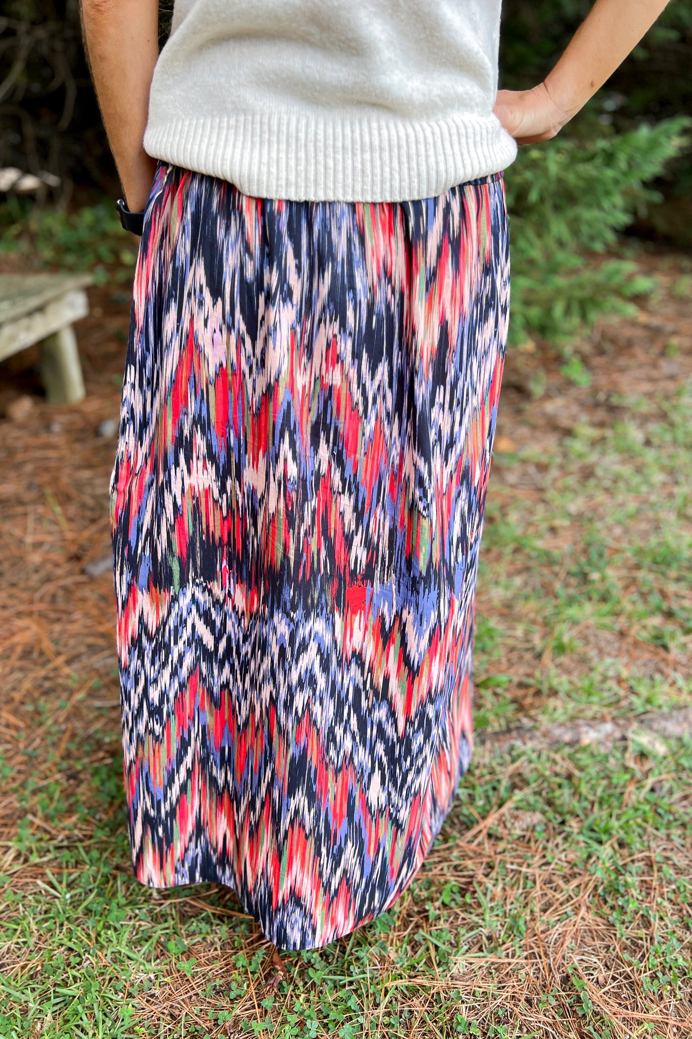 Permar skirt by King + Pitt, zig zag print