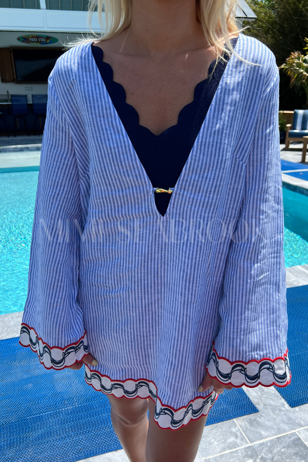 EMBROIDERY COVER UP, peixe copa by FARM RIO