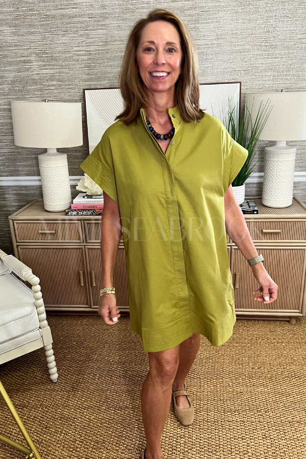 Eaton dress, chartreuse