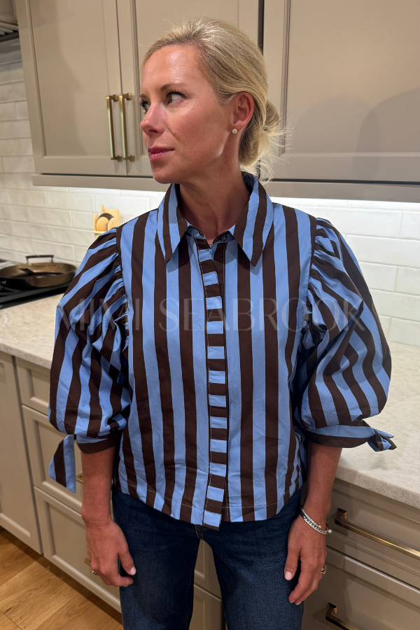 Eden top blue/brown