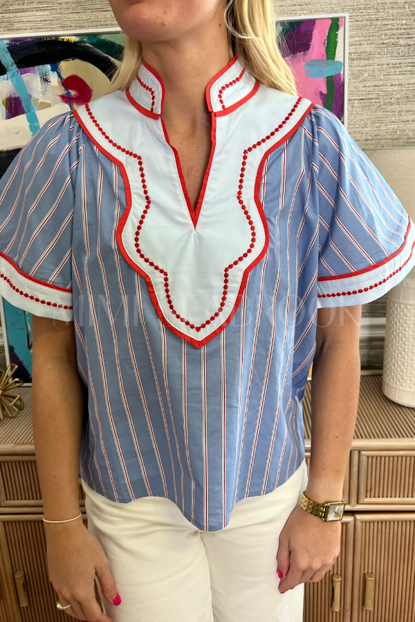 Elenora top, light blue