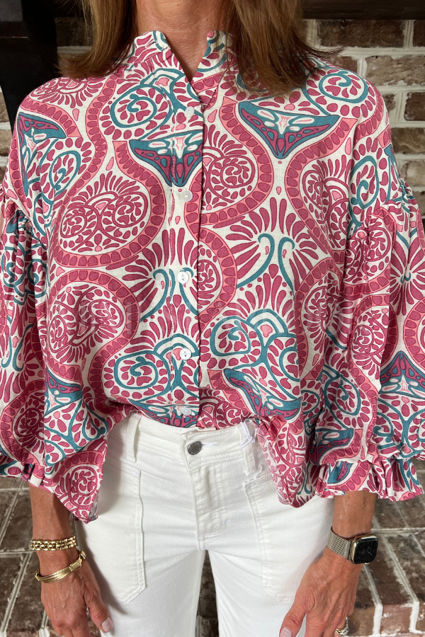 Elisha top, woodrose multi
