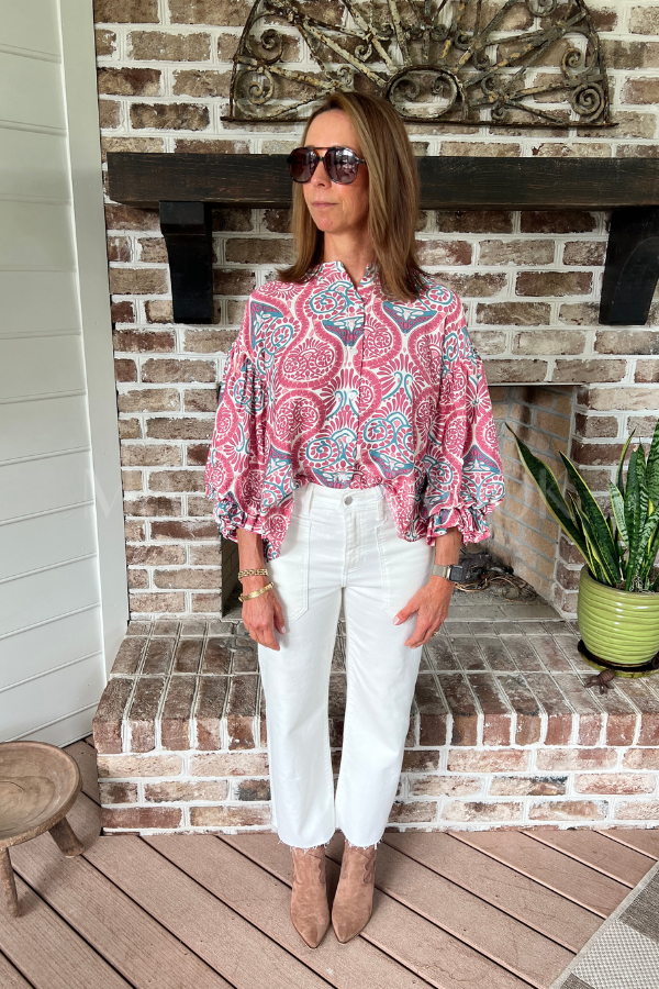 Elisha top, woodrose multi