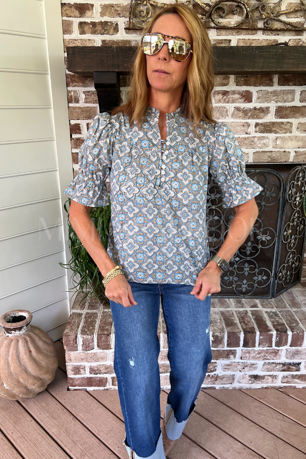 Ellie Blouse, Dusk Petals by Victoria Dunn
