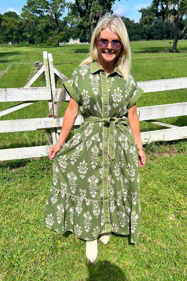 Elsa dress, olive
