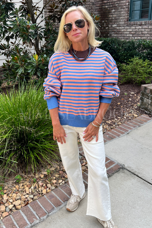 Elsie sweater, blue/peach