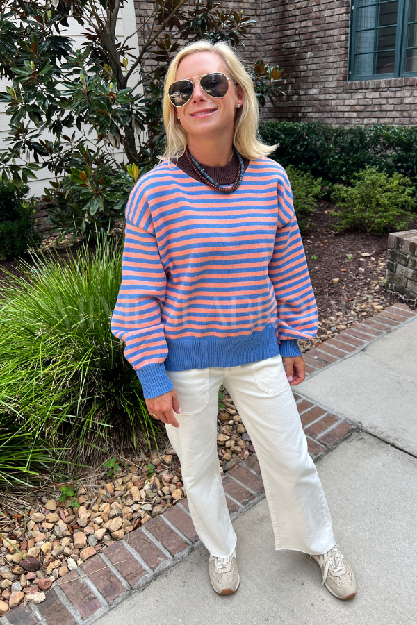 Elsie sweater, blue/peach